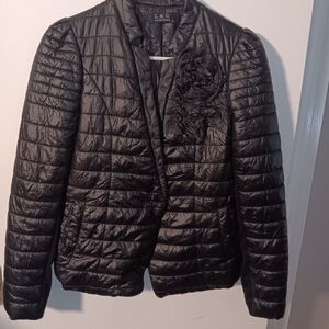 Women's Black Quilted Puffer Jacket